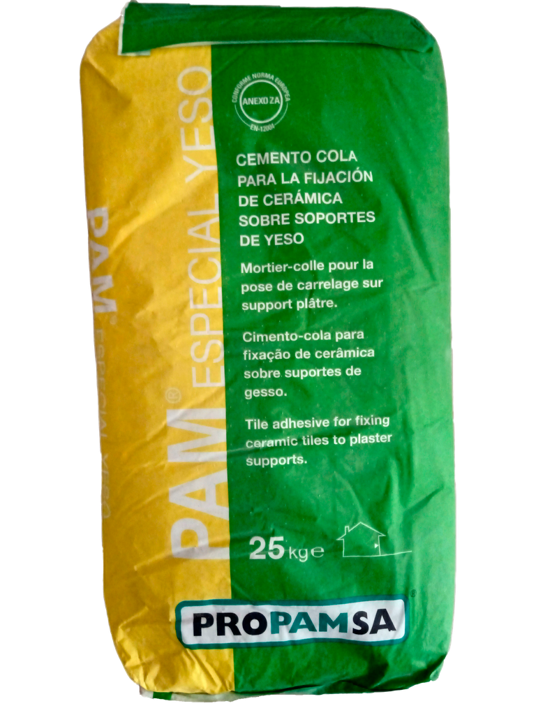 CEMENTO COLA YESO PAM (25 KG, PROPAMSA)